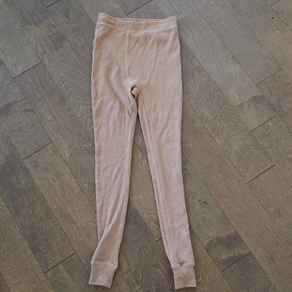 Skims Long John Leggings Womens Small Beige Ribbed Lightweight Stretch Pull On - Picture 6 of 10